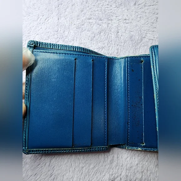 AUTHENTIC LOUIS VUITTON VINTAGE BLUE EPI LEATHER PORTE MONNAIE BILLETS WALLET - Picture 8 of 16